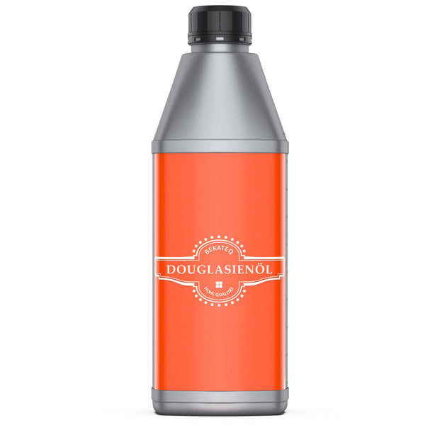Flasche mit Douglasienöl-Label.