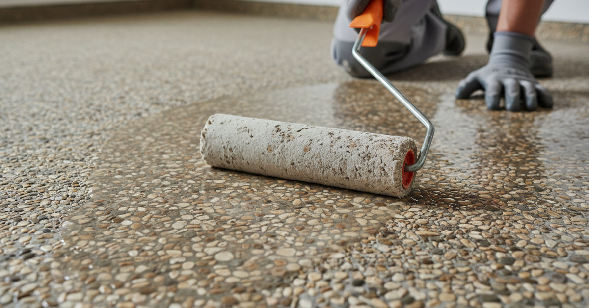 Steinteppich Grundierung Innenbereich