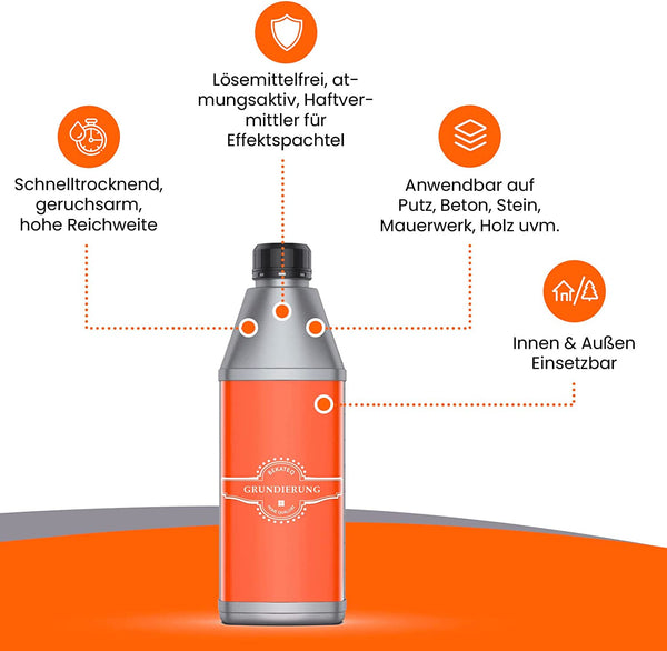 Flasche mit Produkteigenschaften und Anwendungsbereichen.