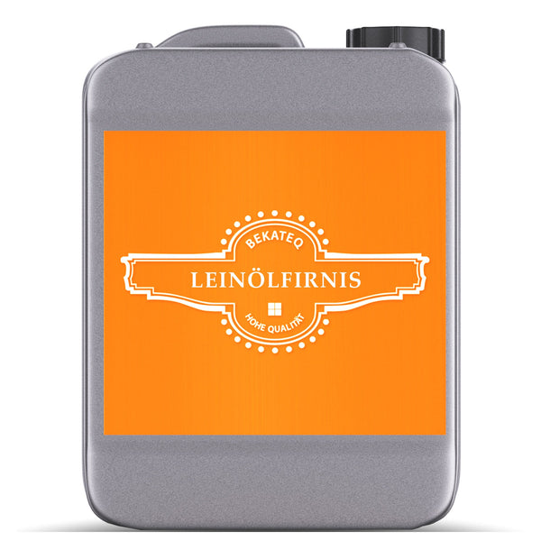Kanister mit BEKATEQ Leinölfirnis.