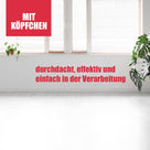 Raum mit Pflanzen und Text.