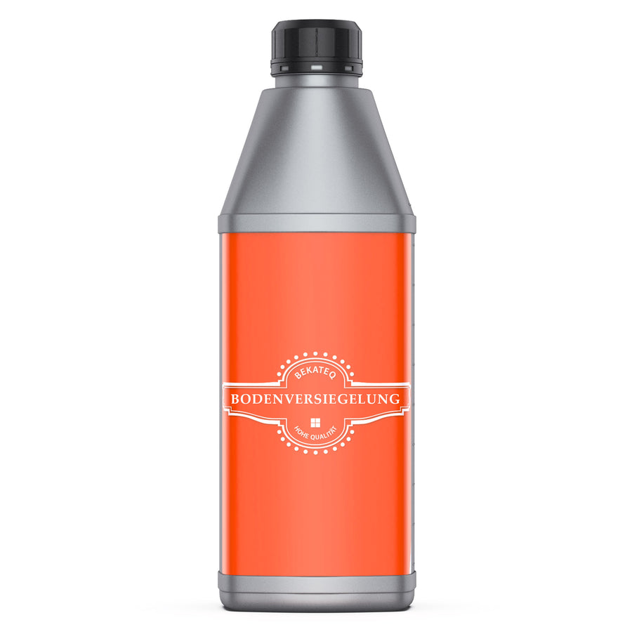 Flasche mit Bodenversiegelungsetikett.