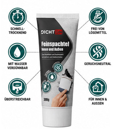 D.60W Feinspachtel weiß in der Tube inkl. Japanspachtel