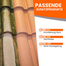 Dachziegel mit Produktinformationen.