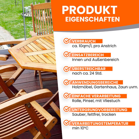 BE-201 Hartholzöl Holzöl zur Auffrischung und Pflege