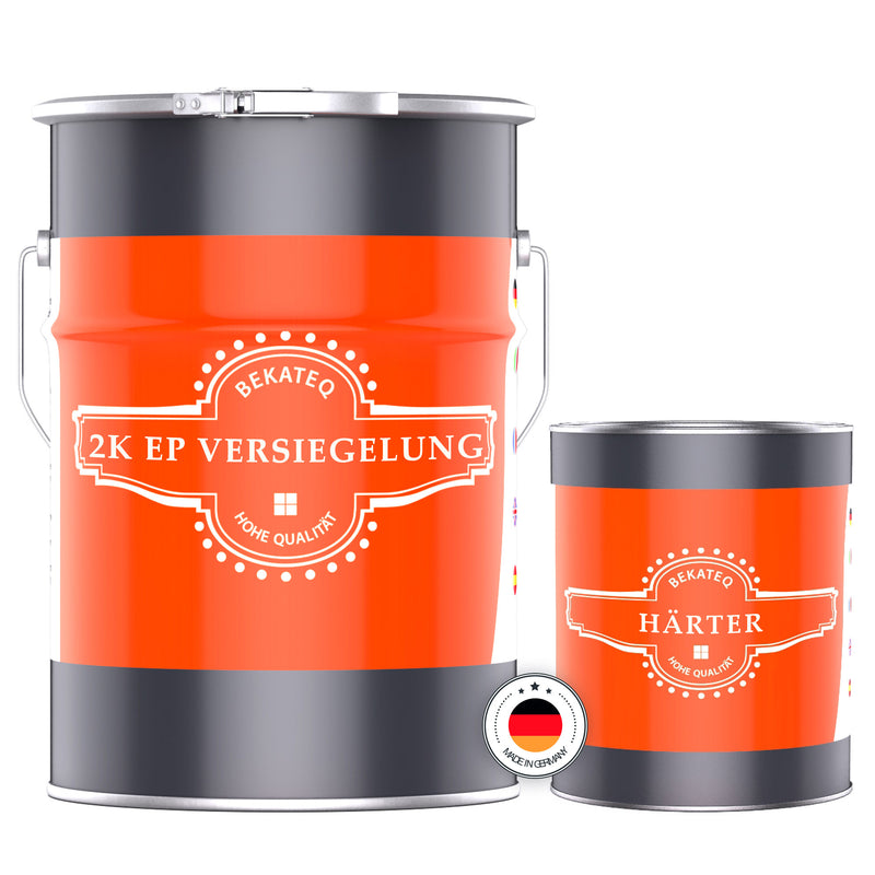 Zwei Dosen Epoxidharz-Versiegelung.